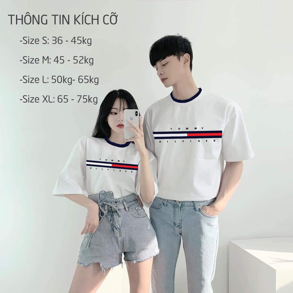 Áo đôi thun cặp nam nữ tay lỡ Unisex Tom form rộng vải cotton tình yêu ALALA