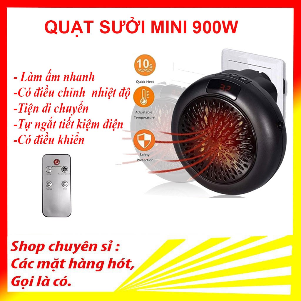 [CÓ ĐIỀU KHIỂN]Quạt sưởi mini treo tường hoặc để bàn WARM AIR BLOWER công suất 900W