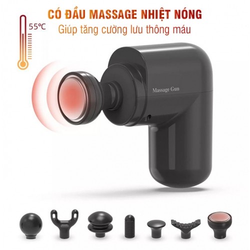 Súng massage giãn cơ mini kết hợp đầu nóng NK-173 | OKbuy