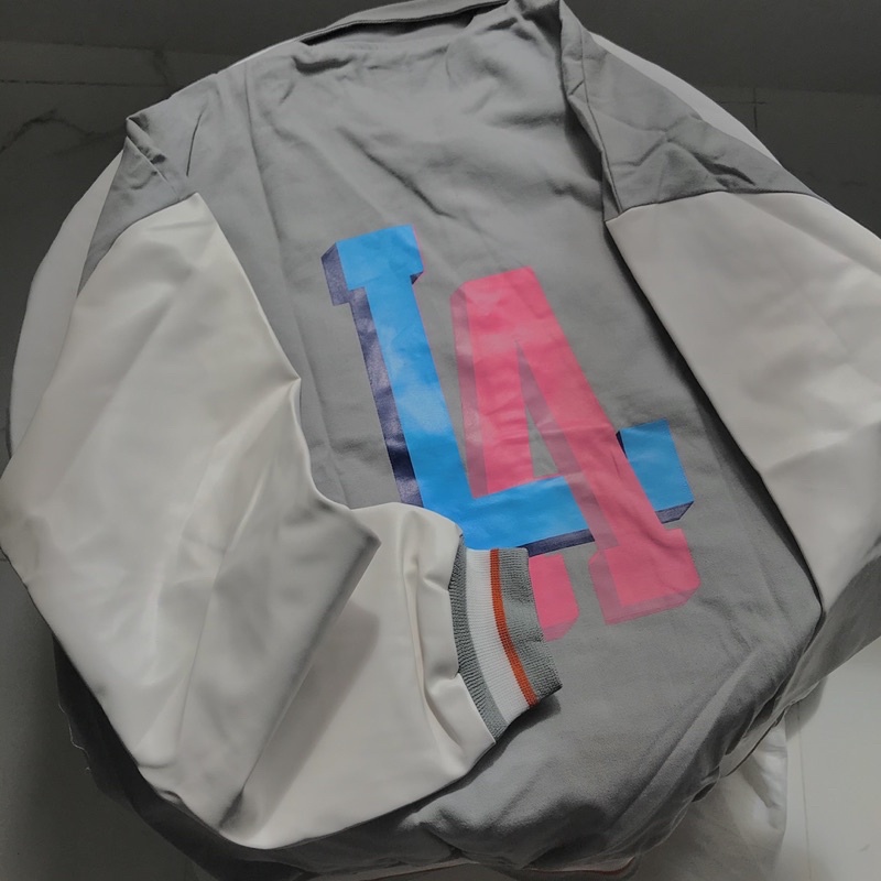 Áo Khoác Bomber L.A Tay Phối Da Unisex- Jacket Size M L XL XXL