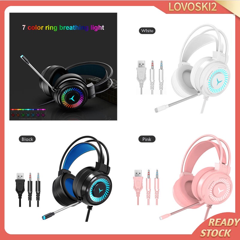 Tai nghe gaming G58 3.5mm có mic đèn LED màu đen cho Xbox One PC