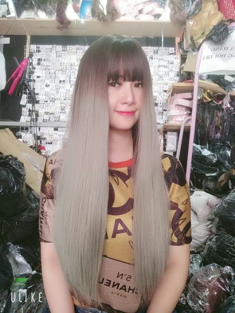 Tóc nguyên đầu omper nâu rêu