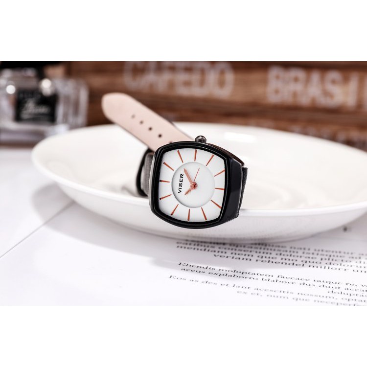 Đồng hồ nữ thời trang dây da mặt oval Yuhao Yu010