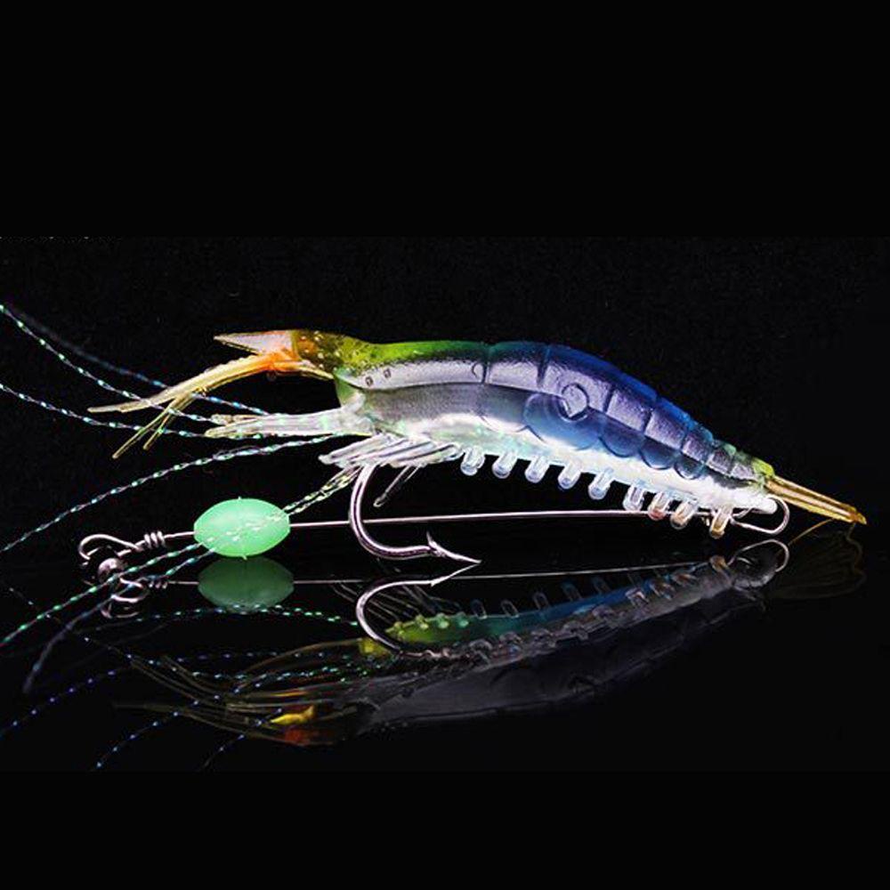 Mồi Câu Cá Giả Hình Tôm Phát Sáng Trong Tối Có Móc Câu Bảo Vệ
