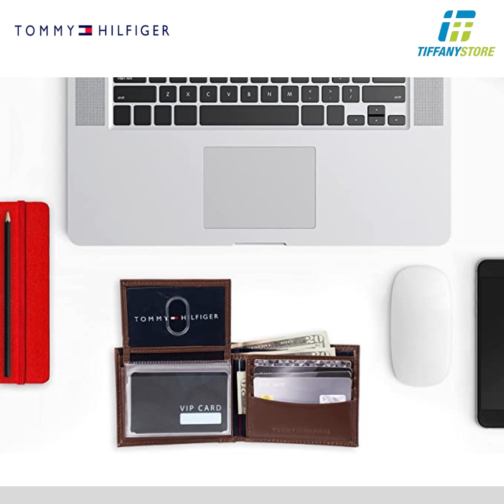 Ví nam Tommy Hilfiger Mens Cambridge Passcase - Ví da gập đôi màu Tan 5675/03 - Hàng Chính hãng - Nhập tại Mỹ