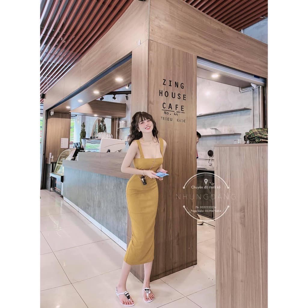 [Mã SKAMA06 giảm 8% tối đa 50K đơn 250K] VÁY 2 DÂY ÔM body(kèm ảnh thật,video)