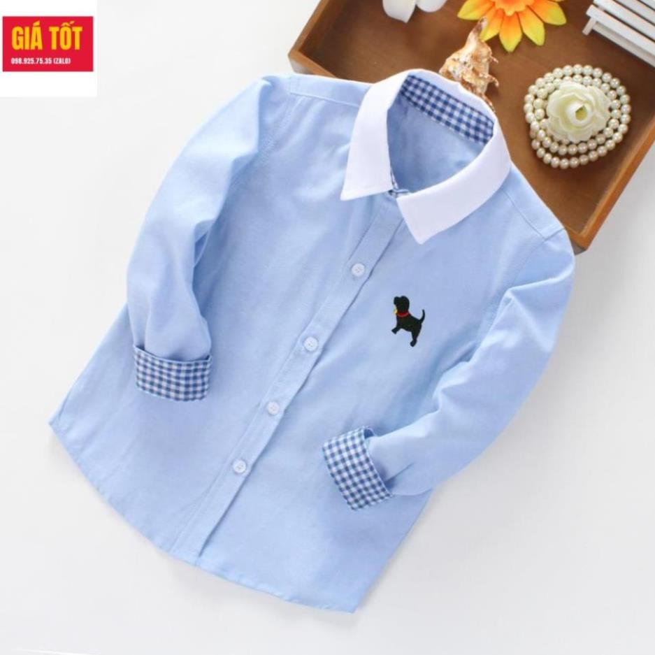 Áo sơ mi dài tay trắng trẻ em nam 6 7 8 9 10 tuổi☑️ Thời trang bé trai 9 tuổi size đại 25kg 30kg 35kg 40