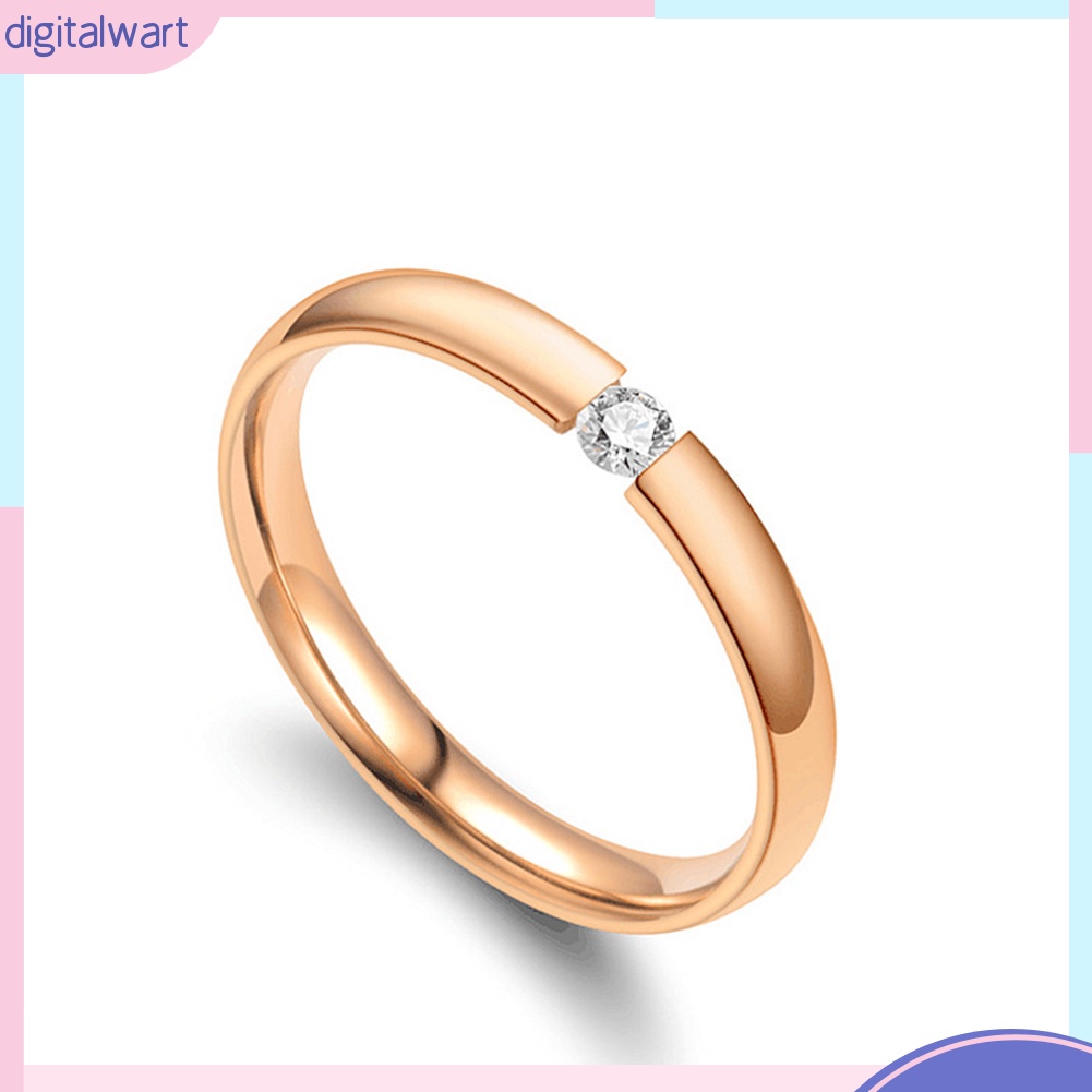 Nhẫn Thép Không Gỉ Đính Đá Zircon Thời Trang Dành Cho Nam Và Nữ