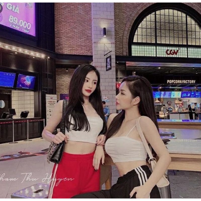 Áo 2 dây bún croptop phiển bản mới