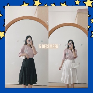 Chân váy dài - chân váy voan xếp ly 3 tầng dáng dài ulzzang cv02