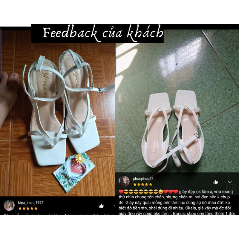 Giày Sandal Cao Gót Nữ 5P Đế Nhọn Quai Kẹp Ngón có 3 màu trắng/đen/nude chất da mềm cao cấp - mã VNST005