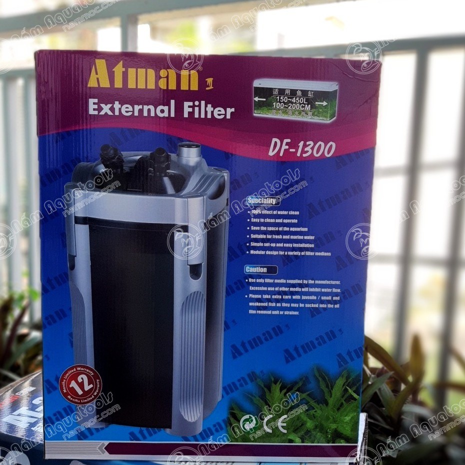 Lọc Thùng Atman DF 1300 [22.4W~1500L/H] | Bộ Lọc Thùng Ngoài bể cá cảnh, thủy sinh