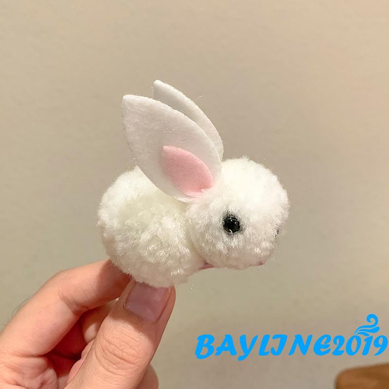 Kẹp tóc hình thỏ hoạt hình bằng lông nhung dễ thương cho bé gái