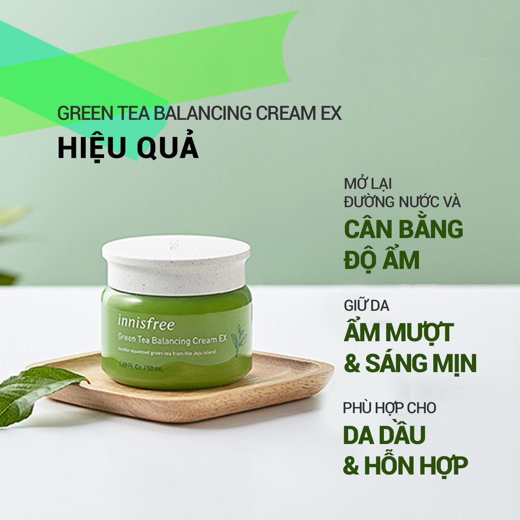Kem dưỡng cân bằng ẩm trà xanh innisfree Green Tea Balancing Cream EX 50ml