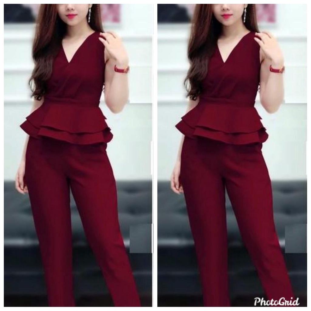 Set bộ nữ thời trang thun cát hàn-PEPLUM