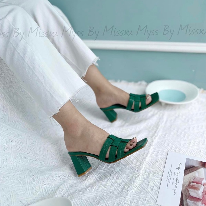 Giày sục nữ bảng ngang đan nan 7 cm thời trang MYSS - SU138