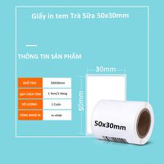 Tem trà sữa 50×30 mm [800 tem 1 cuộn]