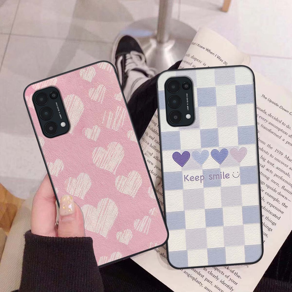 Ốp Oppo Reno5 4G / Reno5 5G / Reno 5 caro trái tim cá tính, thời trang siêu đẹp, siêu phong cách