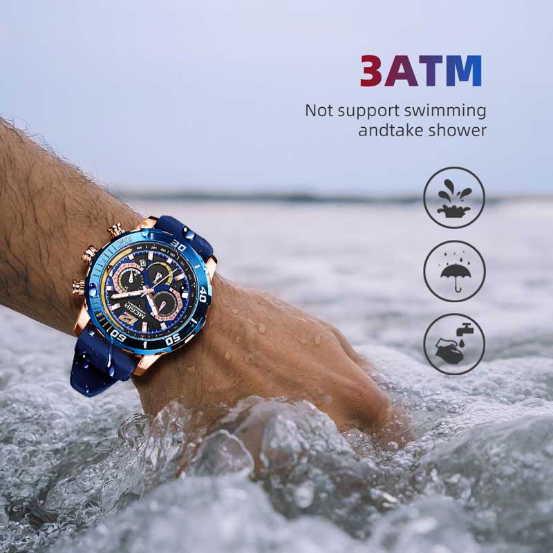 Đồng Hồ Đeo Tay MEGIR 2109 Thời Trang Sang Trọng Chống Thấm Nước 3 Pha Dành Cho Nam