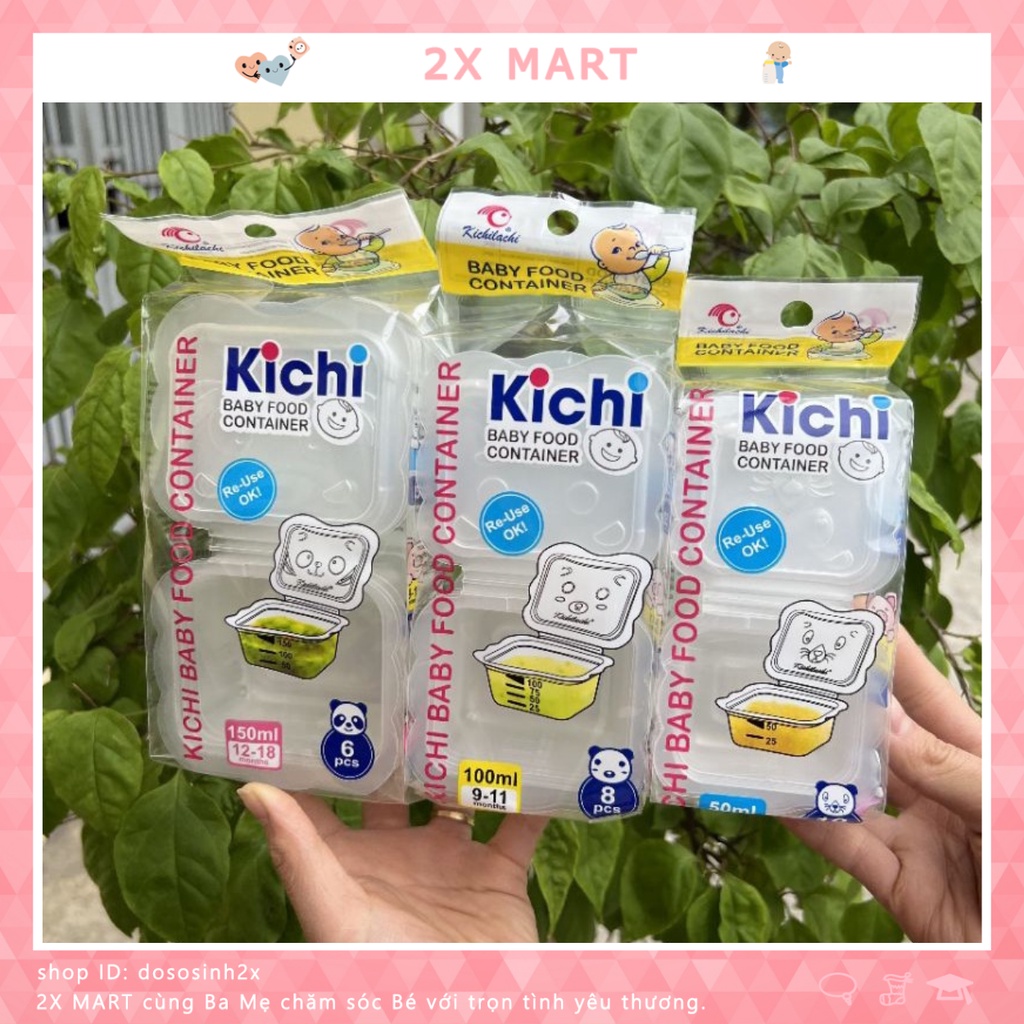 Trữ đông đồ ăn dặm KICHI thuậnTiện Cho Mẹ Nhiều Dung Tích 2X Mart