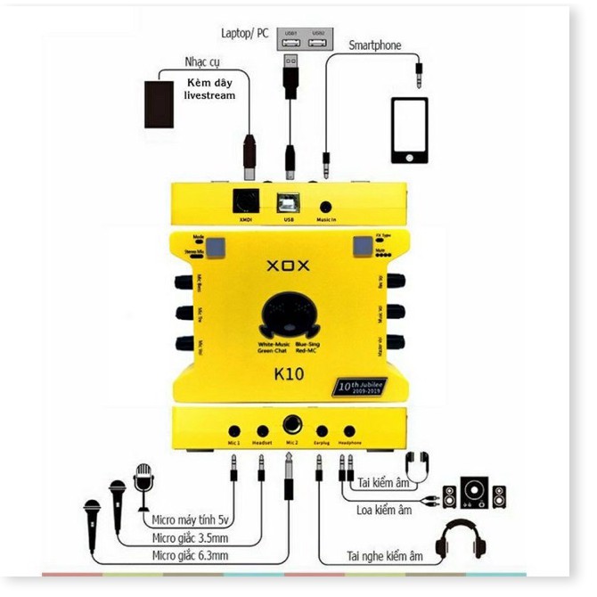 Combo thu âm XOX K10 2020 và Mic Bm 900 livestream cực chất