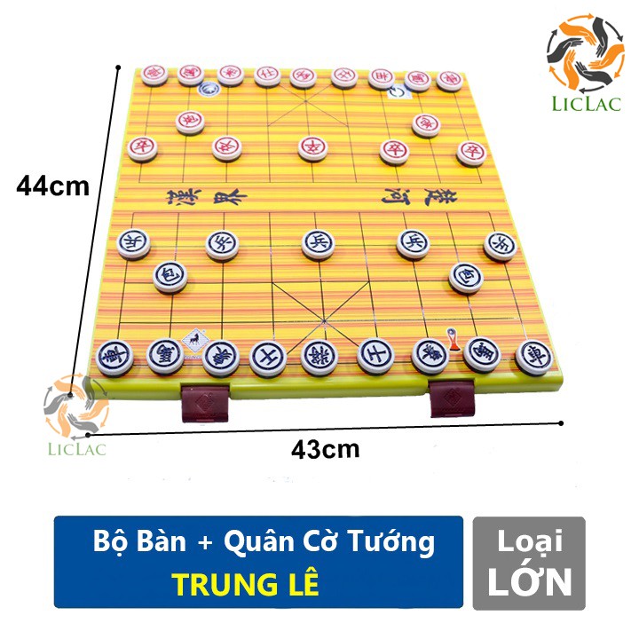 Bộ đồ chơi Bàn Cờ Tướng kèm Quân Cờ bằng nhựa - Bộ cờ tướng Trung Lê ( Made in Việt Nam ) - LICLAC