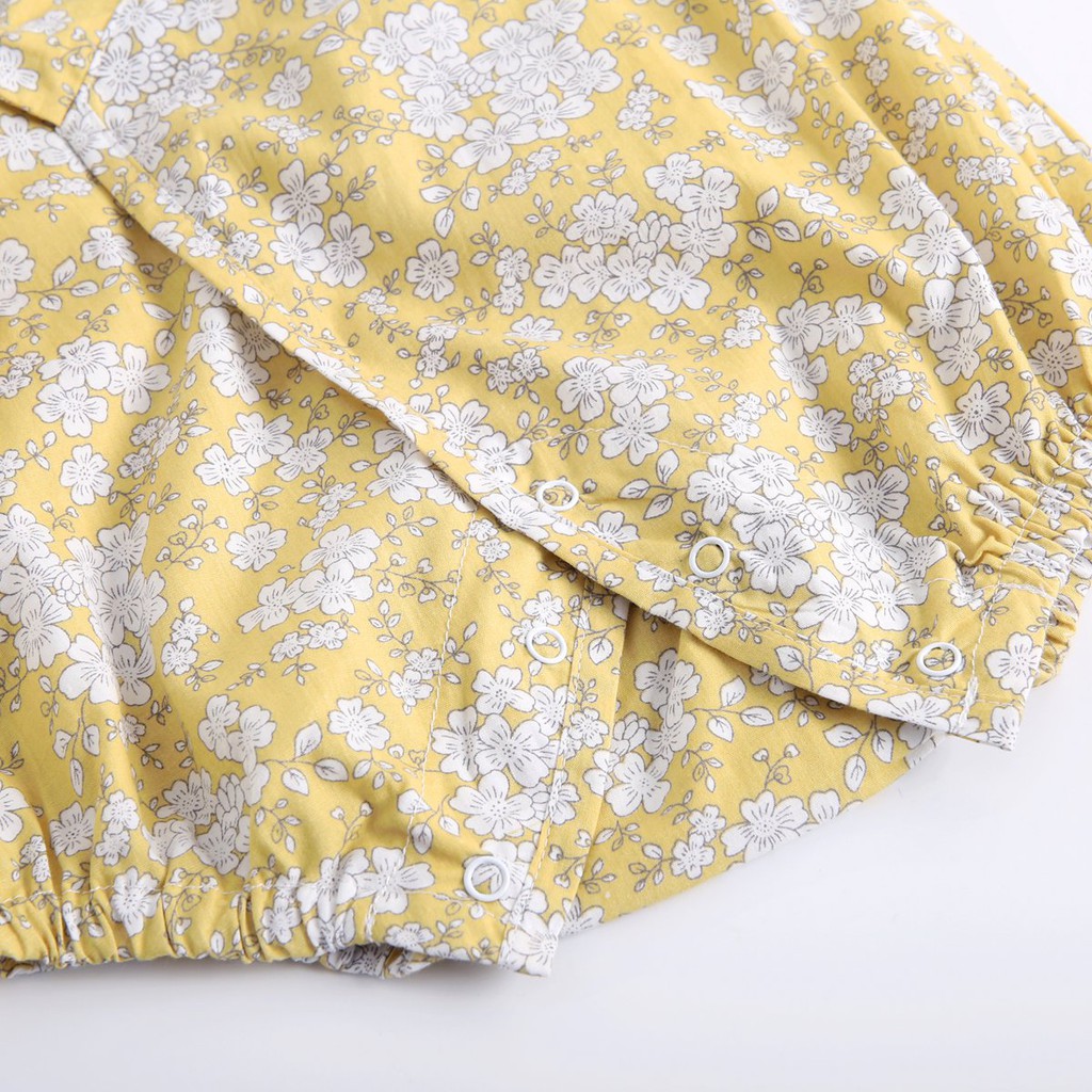 Áo Liền Quần Sanlutoz Họa Tiết Hoa Vàng Thời Trang Mùa Hè Dành Cho Bé