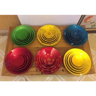 Đĩa bầy hoa quả gỗ sơn mài ( bộ 5 đĩa 15, 20, 25, 30, 35cm)