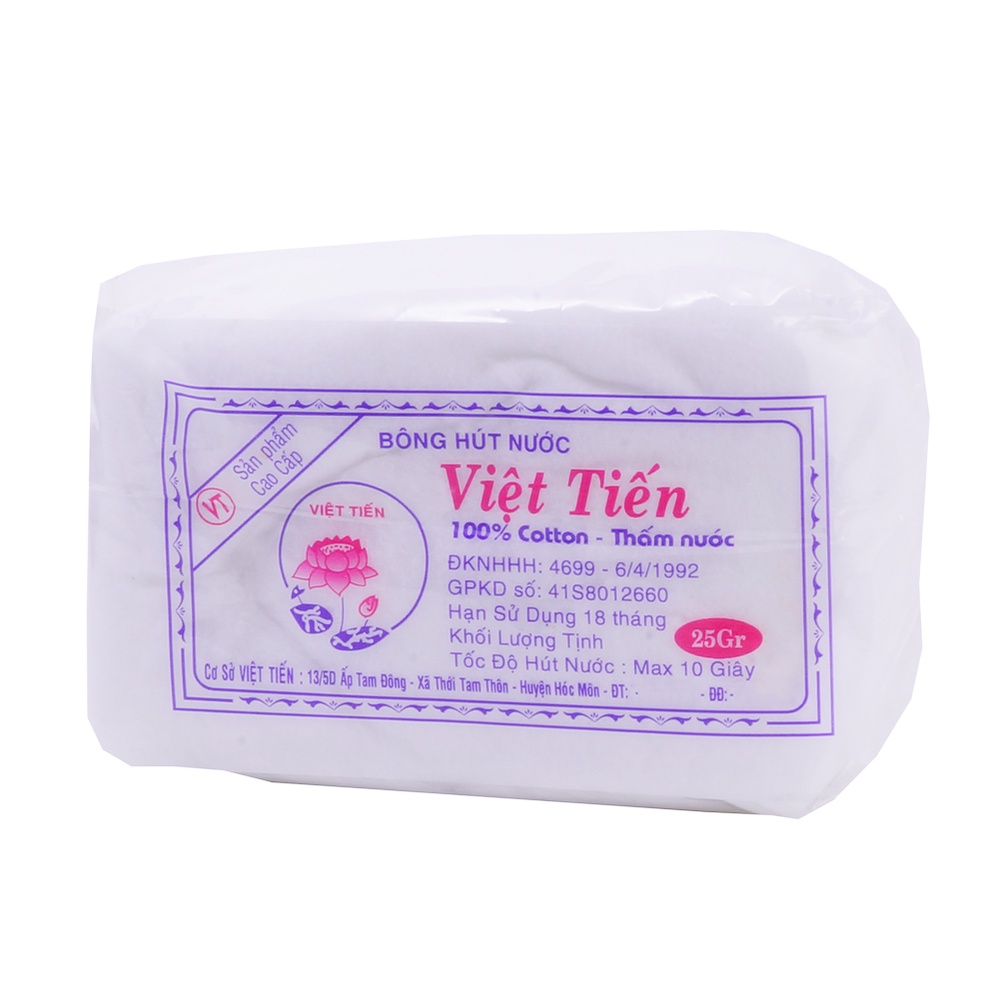 Bông gòn cuộn y tế việt tiến (bông hút nước)  mềm mịn dai không bị tơi dùng trong y tế nha khoa thẩm mỹ vệ sinh