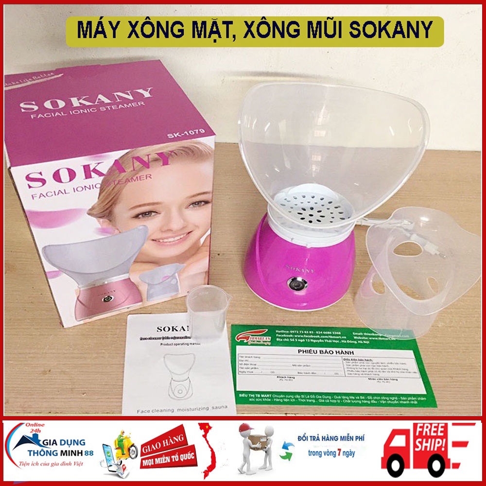 Máy xông mặt xông mũi Sokany SK 1079, máy xông hơi mini thảo dược hoa quả an toàn tiện dụng