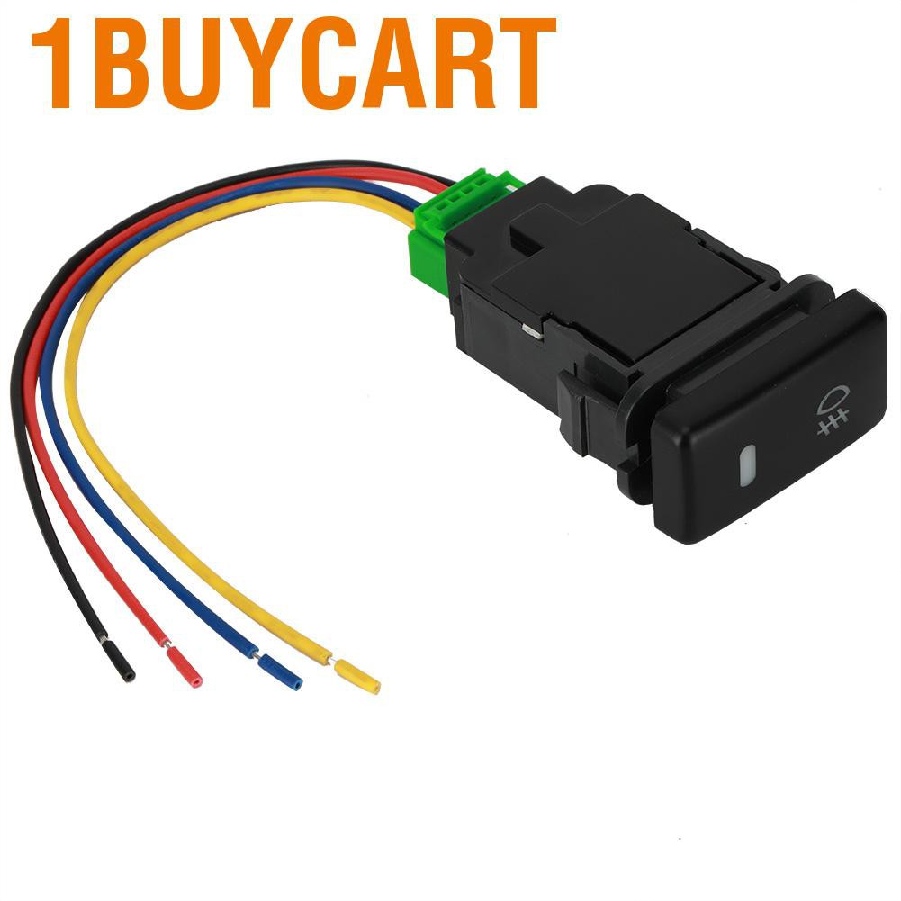 1buycart 12V 4-Pole Push Button Switch for Toyota with LED Background Indicator Lights
