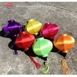 ĐÈN LỒNG HỘI AN VẢI PHI BÓNG- kiểu TRÒN - size 20cm - HAPB20TR