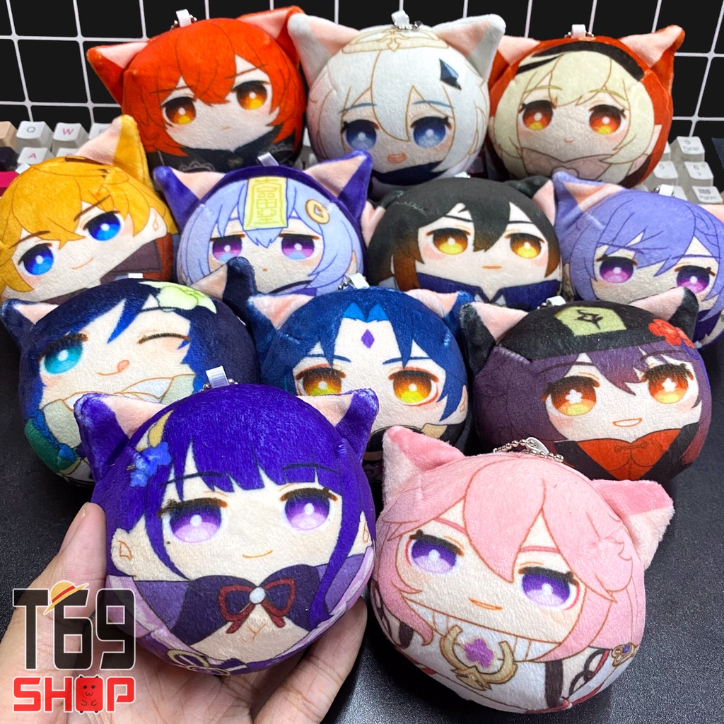 [28 mẫu] Móc khóa plushie mochi nhồi bông game Genshin Impact