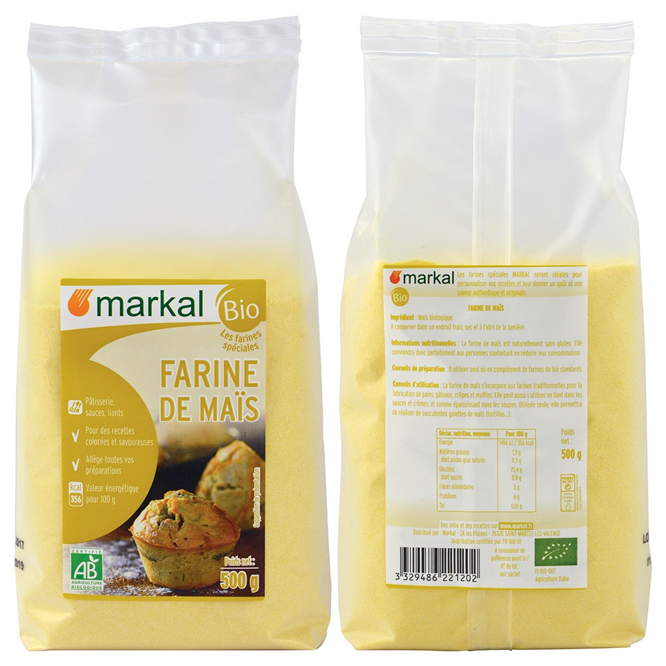 Bột ngô (bắp) hữu cơ xay mịn 500g - Markal