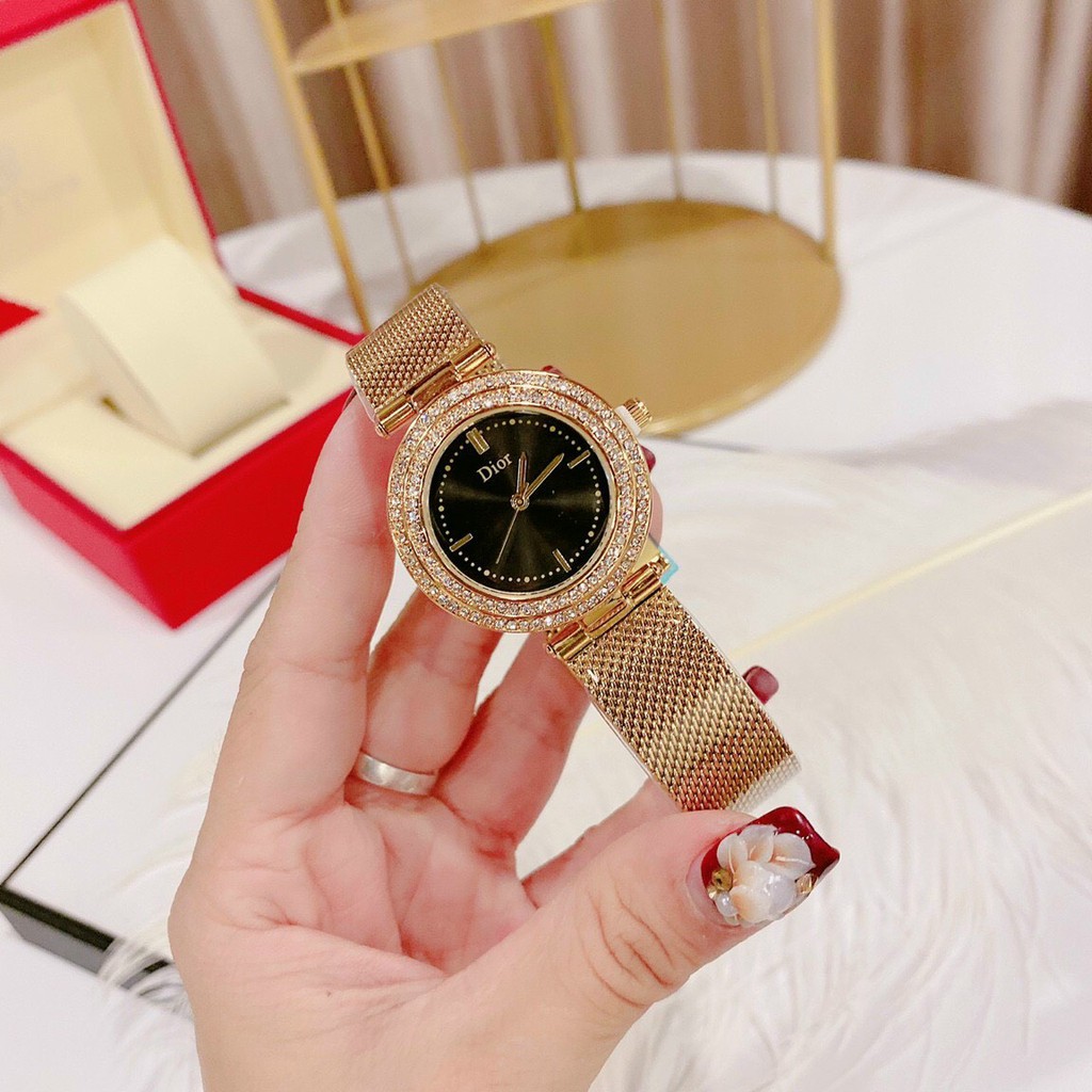 Đồng Hồ Nữ Thời Trang Dior Dây Hợp Kim Ánh Siêu Sang Trọng