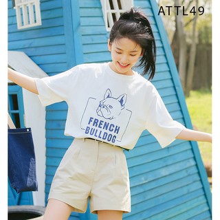 [ MẪU MỚI ] ÁO THUN TAY LỠ IN CHỮ FRENCHI BULLDOG IN HÌNH CHÚ CHÓ MẶT XỆ -ATTL49