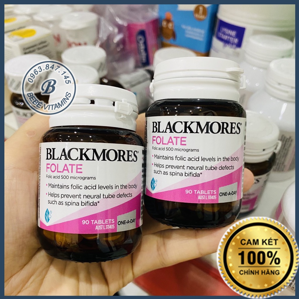Blackmores Folate 500mcg 90v Úc - Viên bổ sung axit folic cho mẹ bầu và trước bầu