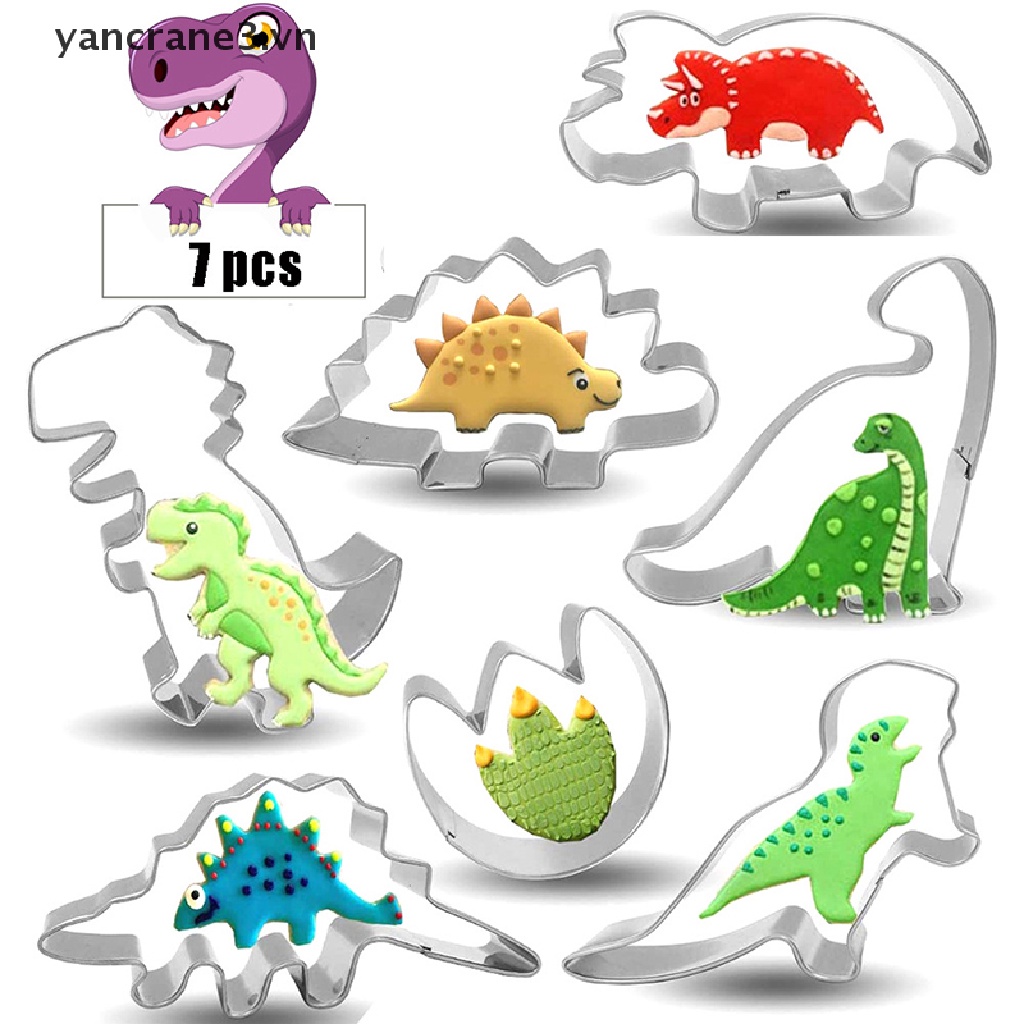 {Home} 7Pcs Dinosaur Stainless Cookie Cutters Biscuit Candy Food Molds  Party Supplies {yancrane3.vn}