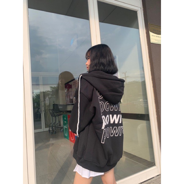 Áo Hoodie Nữ POWR Bigsize - Áo Khoác Ulzzang form rộng - Áo Hoodie trơn Uni Mùa Đông