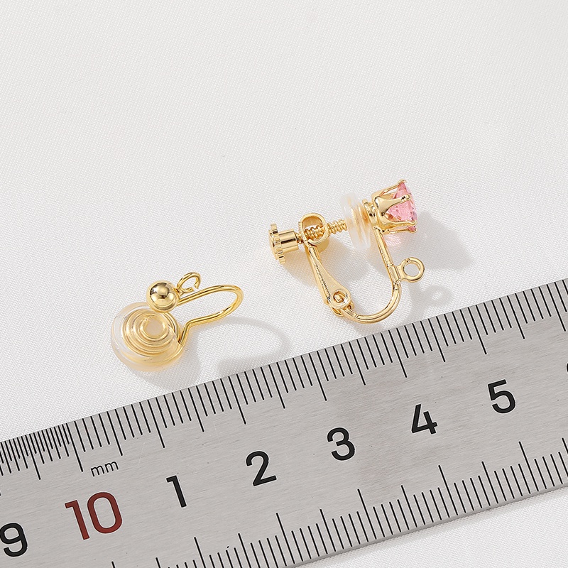 One Cặp Khuyên Tai Kẹp Vành Tai Hình Chữ C Trong Suốt Chống Đau Tai