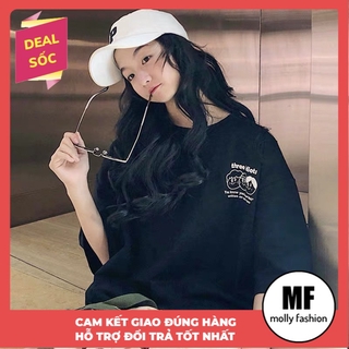 [Mã FASHIONT4WA2 giảm 10K đơn 50K] Áo thun tay lỡ Unisex Three Idiots form rộng Freesize dành cho nam nữ Molly Fashion