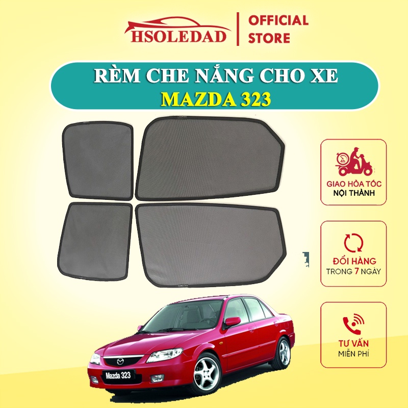 Rèm che nắng nam châm cho xe Mazda 323, bộ 4 tấm cho 4 cửa, hàng loại 1 cao cấp nhất, vừa khít kính