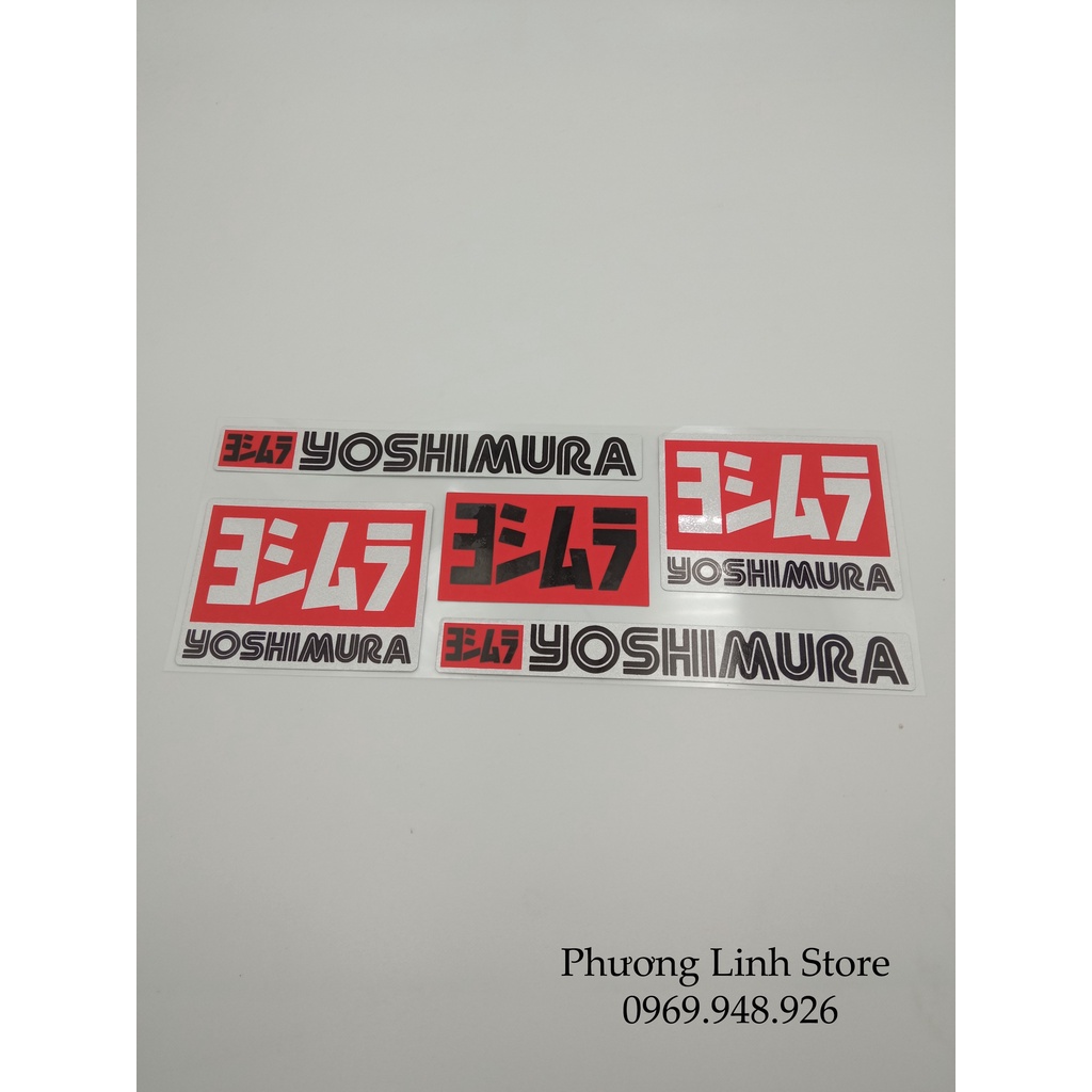 Bộ 5 Tem dán pô, Tem Showa Yoshimura dán pô xe, dán phuộc siêu chắc (83)