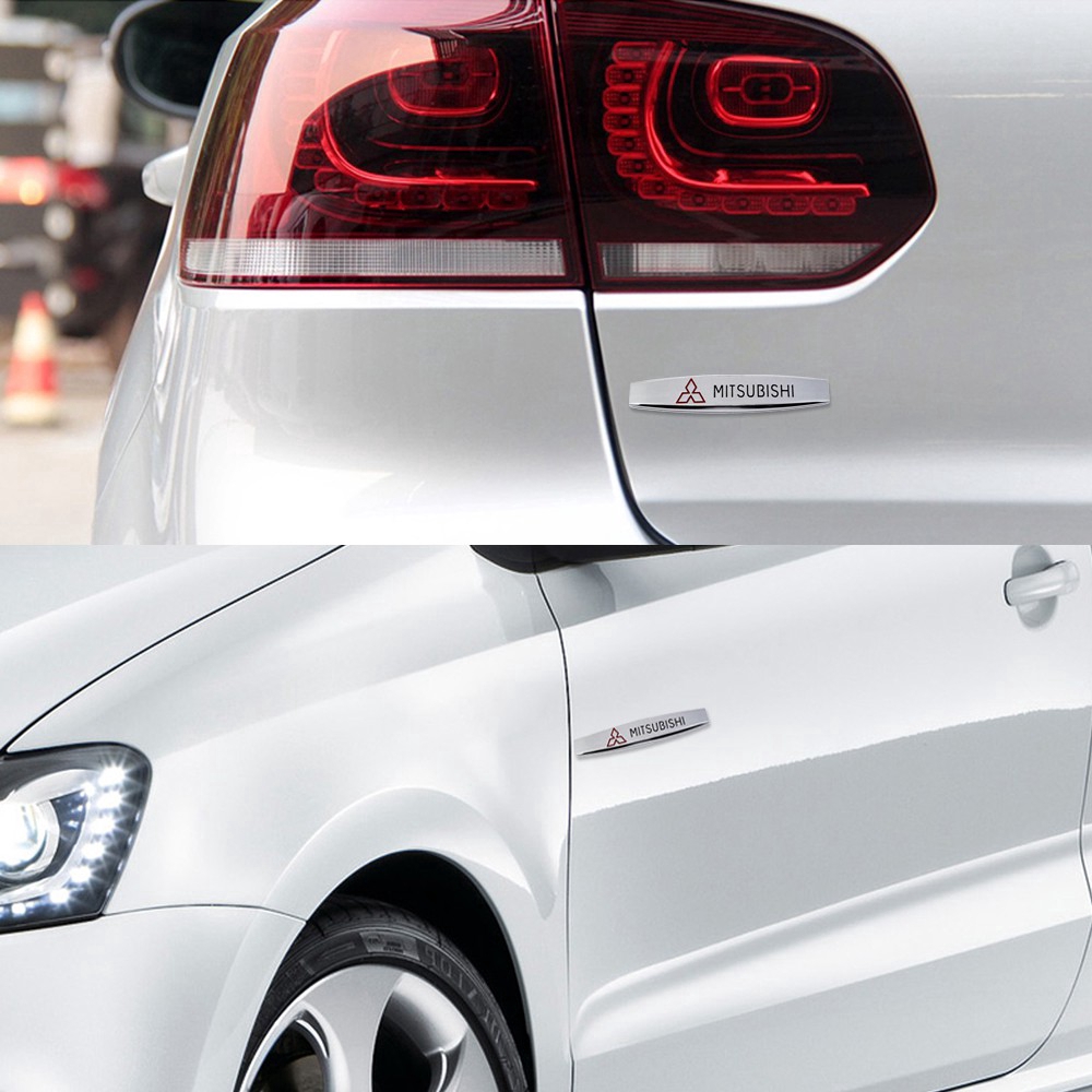 Bộ 2 miếng dán trang trí xe hơi bằng kim loại cho Mitsubishi Asx Lancer Eclipse