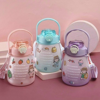 Bình nước 1300ml cực hot siêu to khổng lồ kèm sticker siêu kute