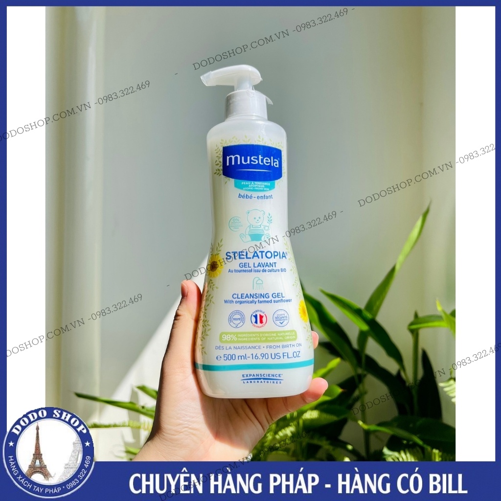 Sữa Tắm Mustela stelatopia 500ml dành cho da cơ địa, chàm sữa, da dễ kích ứng