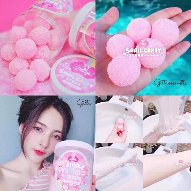 (Auth Thái) Tẩy da chết+Ủ Trắng Snail Candy Scrub Jellys Thái lan