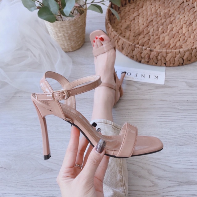 GIỲ CAO GÓT I SANDAL QUAI MẢNH GÓT NHỌN MÃ MỚI DA BÓNG HÀNG VNXK