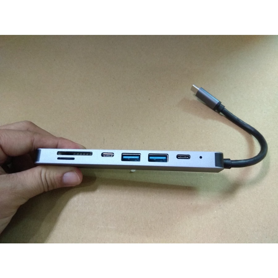 Hub USB Type-C 7in1 Cổng HDMI 4K 60Hz/ USB 3.0/ SD/ TF/ PD 50538 - 7in1-1 60Hz