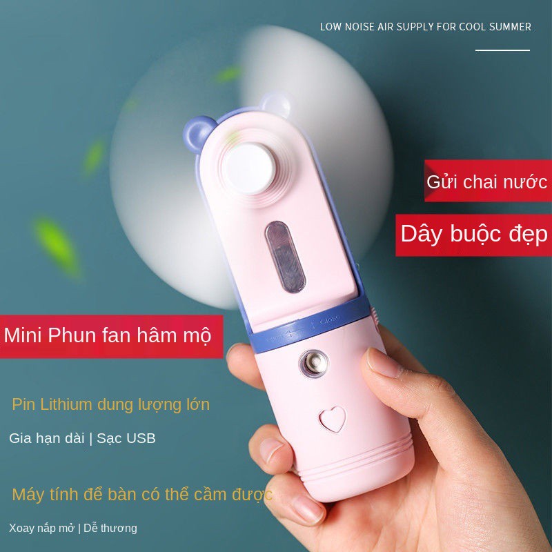 Quạt & Máy nóng lạnh❒Quạt mini cầm tay di động sạc USB tạo ẩm phun làm mát giường ngủ tập thể